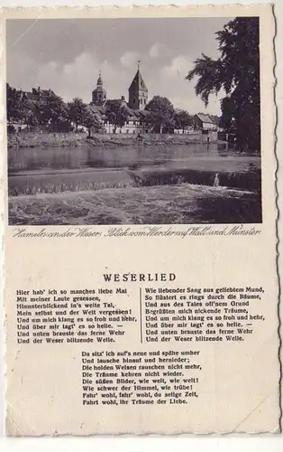 37753 Ak Hameln à la Weser Wezerlied 1930