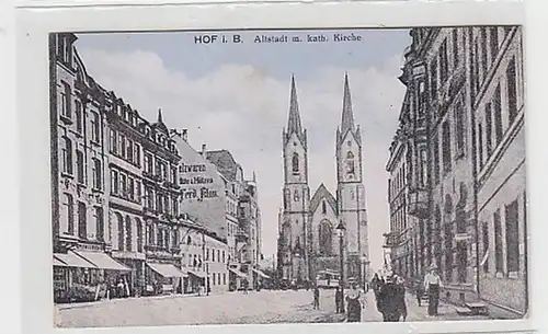 37735 Ak Hof vieille ville avec l'église catholique vers 1910