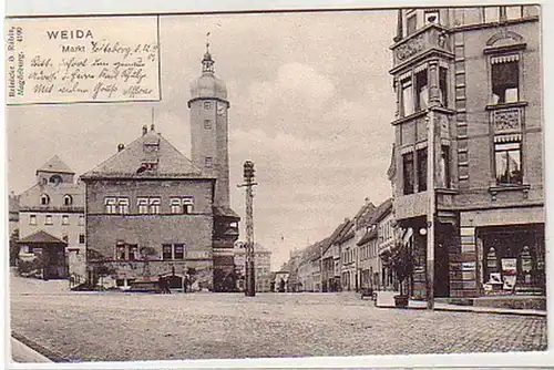 37719 Ak Weida Marché avec des magasins 1904