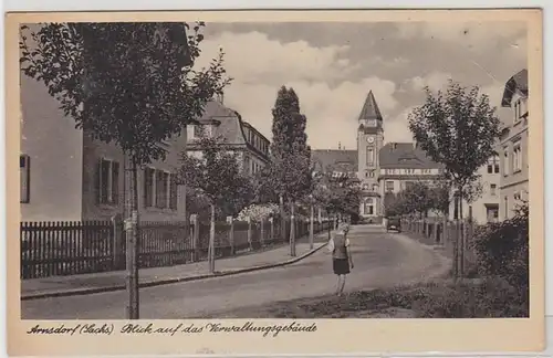 37716 Ak Arnsdorf Sachsen Blick auf das Verwaltungsgebäude 1942