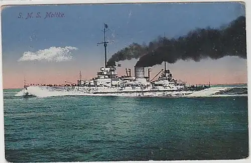 37705 Ak Kriegsschiff S.M.S. Moltke um 1915