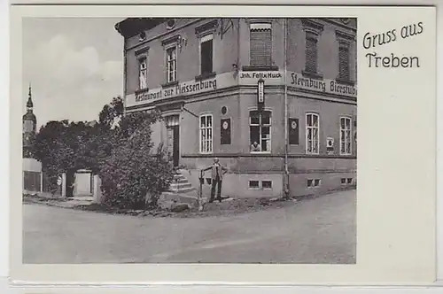 37643 Ak Gruss de Treben Restaurant zur Pleisenburg Sternburg Bierstube 1934