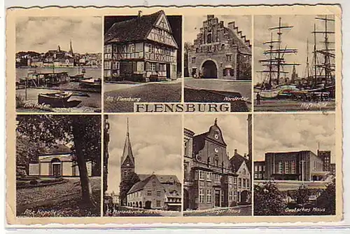 37621 Mehrbild Ak Flensburg Hafen usw. 1941