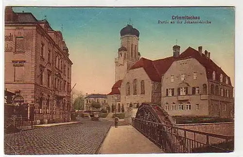 37539 Ak Crimmitschau Partie an der Johanniskirche 1920