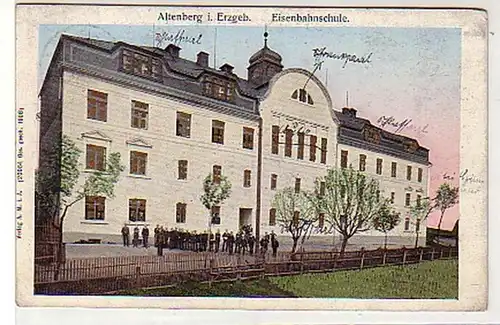 37510 Ak Altenberg im Erzgebirge Eisenbahnschule 1918