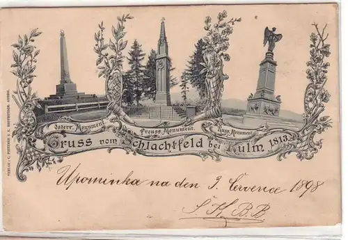 37497 Mehrbild Ak Gruß vom Schlachtfeld bei Kulm 1813, 1898