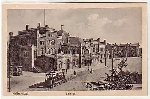 37439 Ak Halberstadt Gare avec tram en 1910