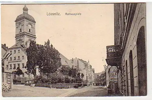 37416 Ak Lössnitz Rathausplatz 1911