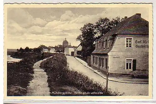 37413 Ak Mühlberg partie à l'ancien Elbe vers 1940