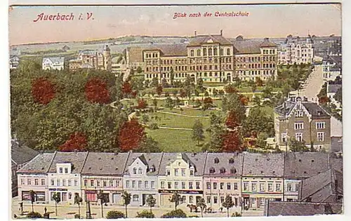 37398 Ak Auerbach Blick nach der Centralschule um 1910