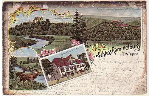 37393 Ak Lithographie Salutation du château Rammelburg 1897