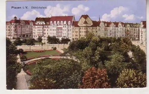 37363 Ak Plauen i.V. Dittrichplatz 1915