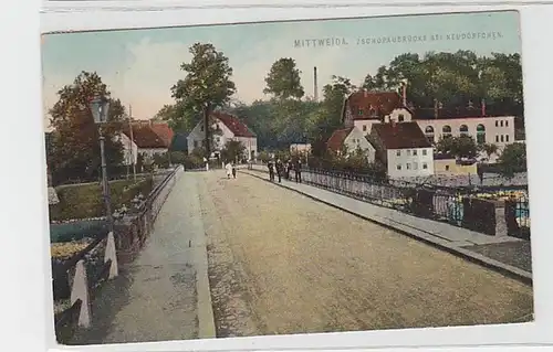 37362 Ak Mittweida Zschopaubrücke bei Neudörfchen 1912