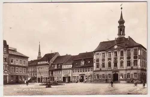 37346 Ak Radeberg marché avec hôtel de ville vers 1940