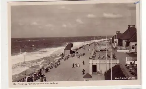 37345 Ak die Strandpromenade von Westerland 1928