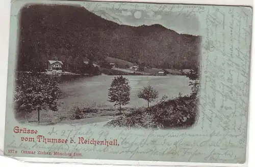 37244 Carte de la lune Salutation du lac Thumsee près de Reichenhall 1899