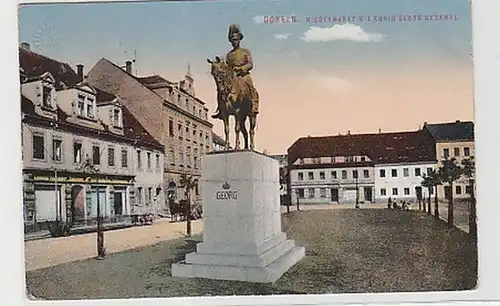37233 Ak Döbeln Niedermarkt mit König Georg Denkmal