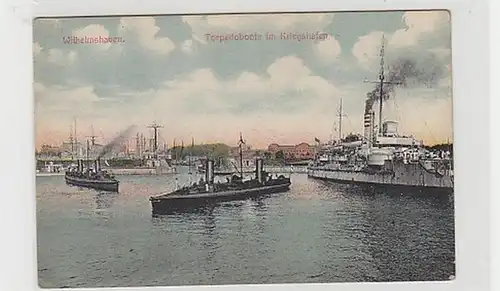37191 Ak Wilhelmshaven Torpedoboote im Kriegshafen 1915