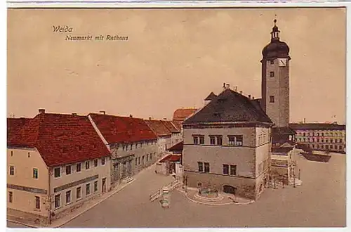 37188 Ak Weida Neumarkt avec hôtel de ville vers 1920