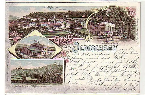 37156 Ak Lithographie Gruß aus Oldisleben 1898