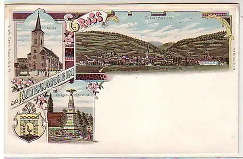 37154 Ak Lithographie Gruß aus Kaltennordheim um 1900