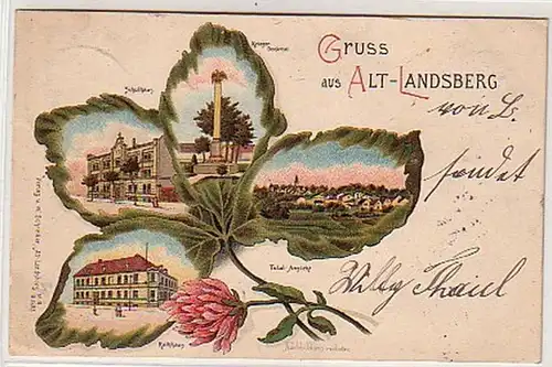 37153 Ak Lithographie Salutation de Alt Landsberg 1901