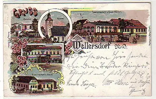 37150 Ak Lithographie Gruss de Wellersdorf 1906