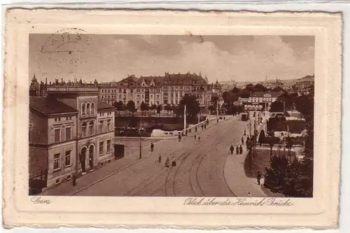 37140 Ak Gera Blick über die Heinrichs Brücke 1924