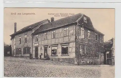 37104 Ak Gruss aus Langenstein Gasthof 1918