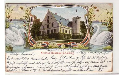 37100 Ak Lithographie Château de Rosenau près de Coburg 1910