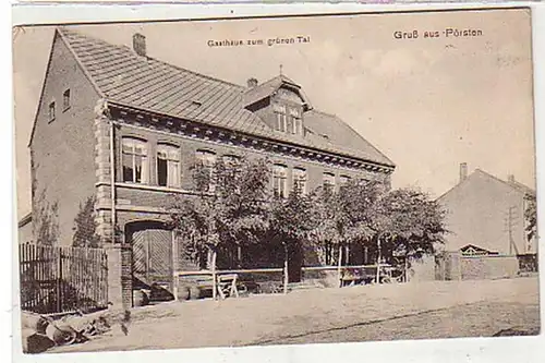 37097 Ak Gruß aus Pörsten Gasthaus zum grünen Tal 1909