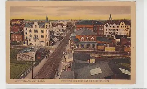 37087 Ak Westerland Blick auf die Friedrichstraße 1920