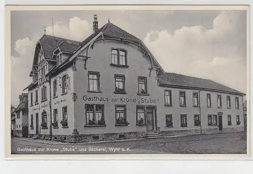 37079 Ak Wyhl au Kaiserstuhl Hostal zur Krone "Stube" und Backerie 1938