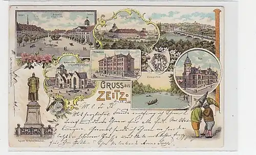 37049 Ak Lithographie Gruss aus Zeitz 1900