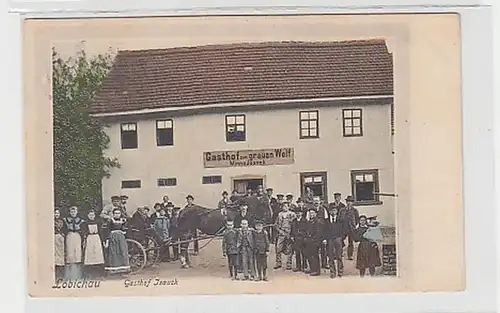 37038 Ak Löbichau Auberge "Zum grünen Wolf" 1915