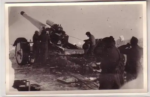37030 Photo Ak Equipage de canon allemand Russie pendant l'hiver 2e guerre mondiale