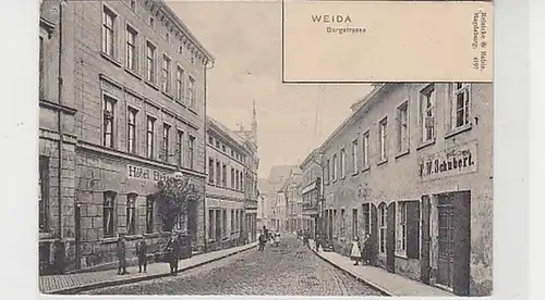 36981 Ak Weida Burgstraße avec hôtel vers 1900