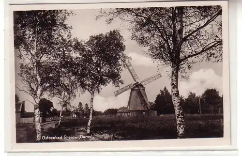 36975 Ak Ostseebad Prerow (Darss) mit Windmühle 1933