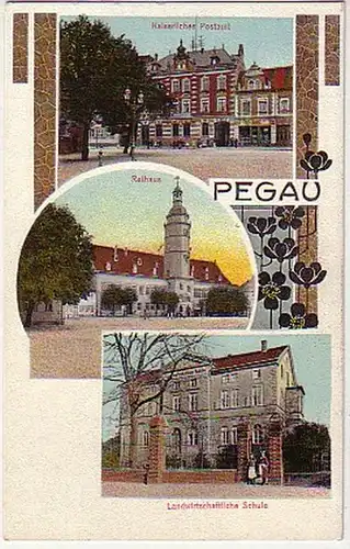 36907 Mehrbild Ak Pegau Schule usw. um 1910
