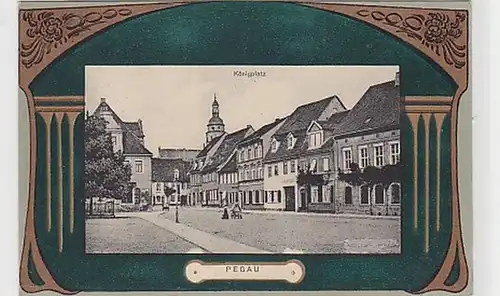 36887 Jugendstil Ak Pegau Königplatz 1909