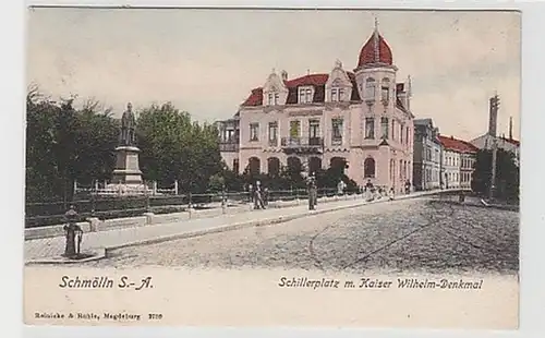 36879 Ak Schmölln S.-A. Schillerplatz avec monument 1903