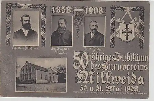 36871 Ak 50jähriges Jubiläum Turnverein Mittweida 1908