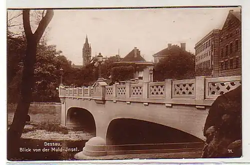 36764 Ak Dessau Blick von der Muld-Insel um 1930