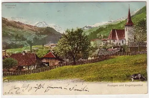 36762 Ak Frutigen et Engstligenthal Suisse 1907