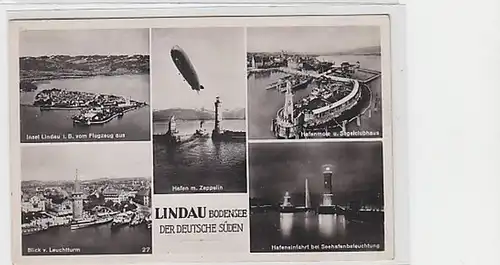 36754 Multi-image Ak île de Lindau dans le lac de Constance 1938