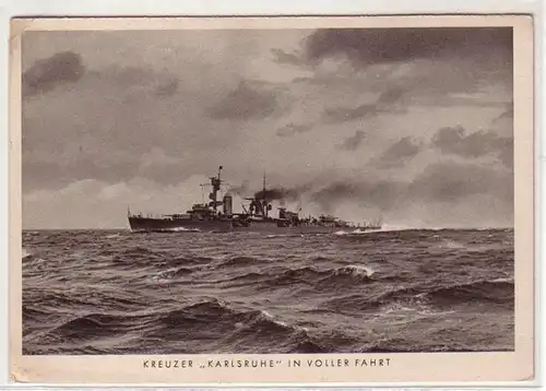 36672 Ak croiseur "Karlsruhe" en pleine route vers 1940