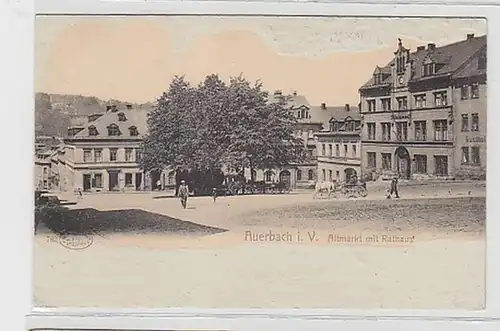 36578 Ak Auerbach i.V. Altmarkt mit Rathaus 1903