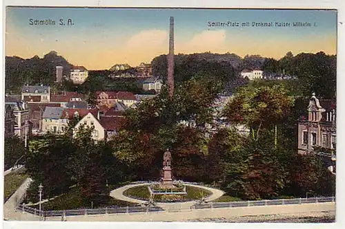 36471 Ak Sschmölln S.A. Schiller-Platz m. Monument 1916