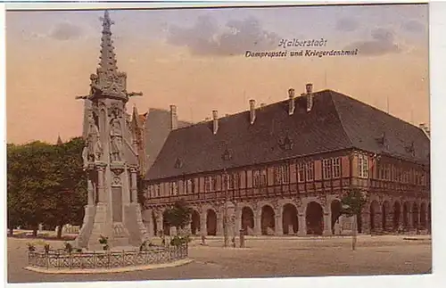 36446 Ak Halberstadt Domprobstei & Kriegerdenkmal 1920