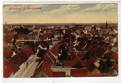 36414 Ak Wittenberge mit Burgstrasse Totalansicht 1912